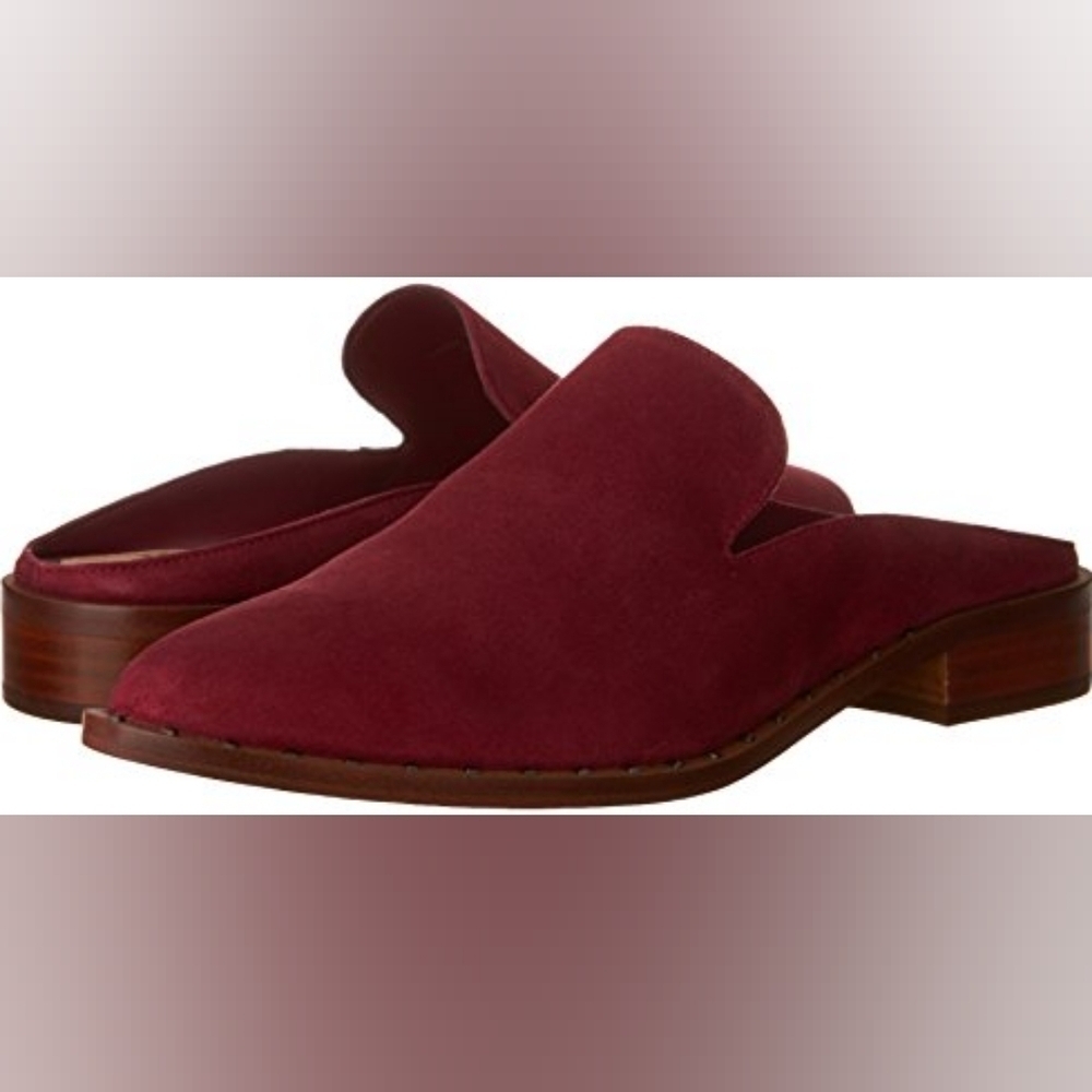 Sam Edelman Burgundy Suede Slip-On Mules